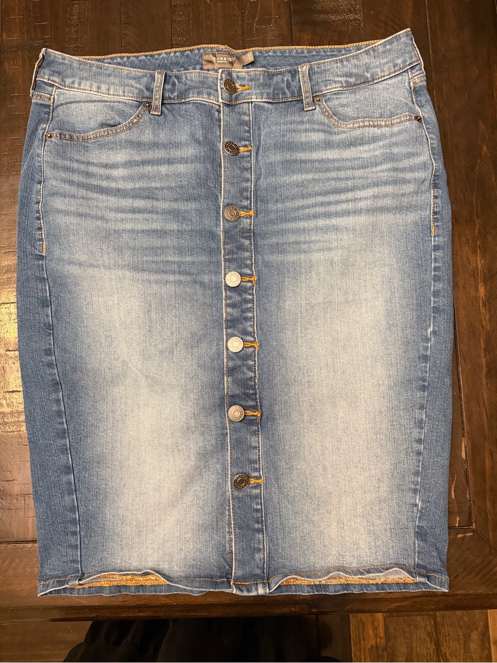 Torrid Dark Blue Denim Jean Skirt with Contrast Stitching